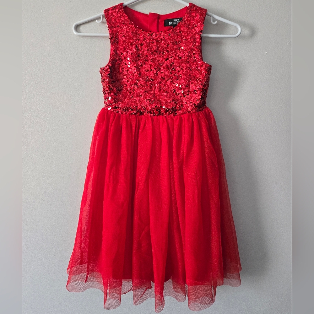 Red Sequin Kids Dress